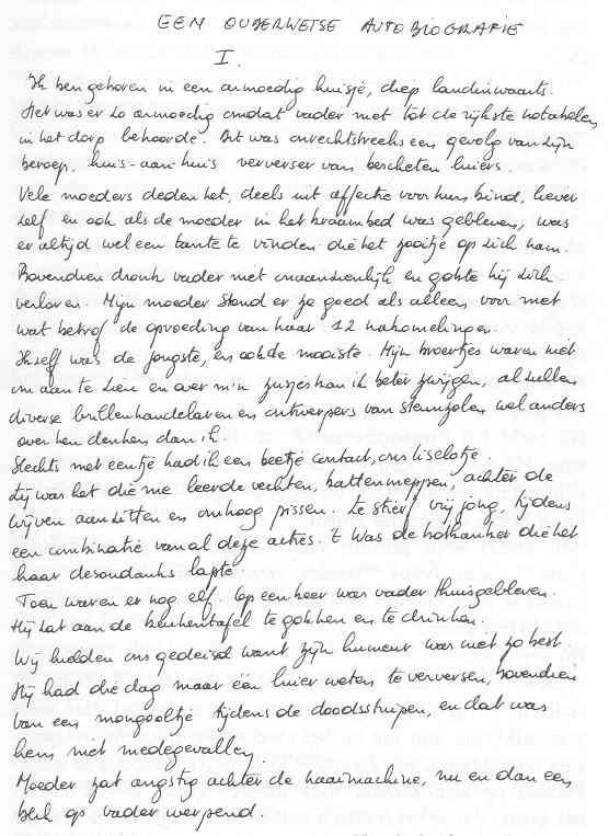 handschrift van Herman Brusselmans
